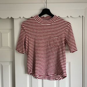 Madewell Size Small Candy cane stripe top mock neck